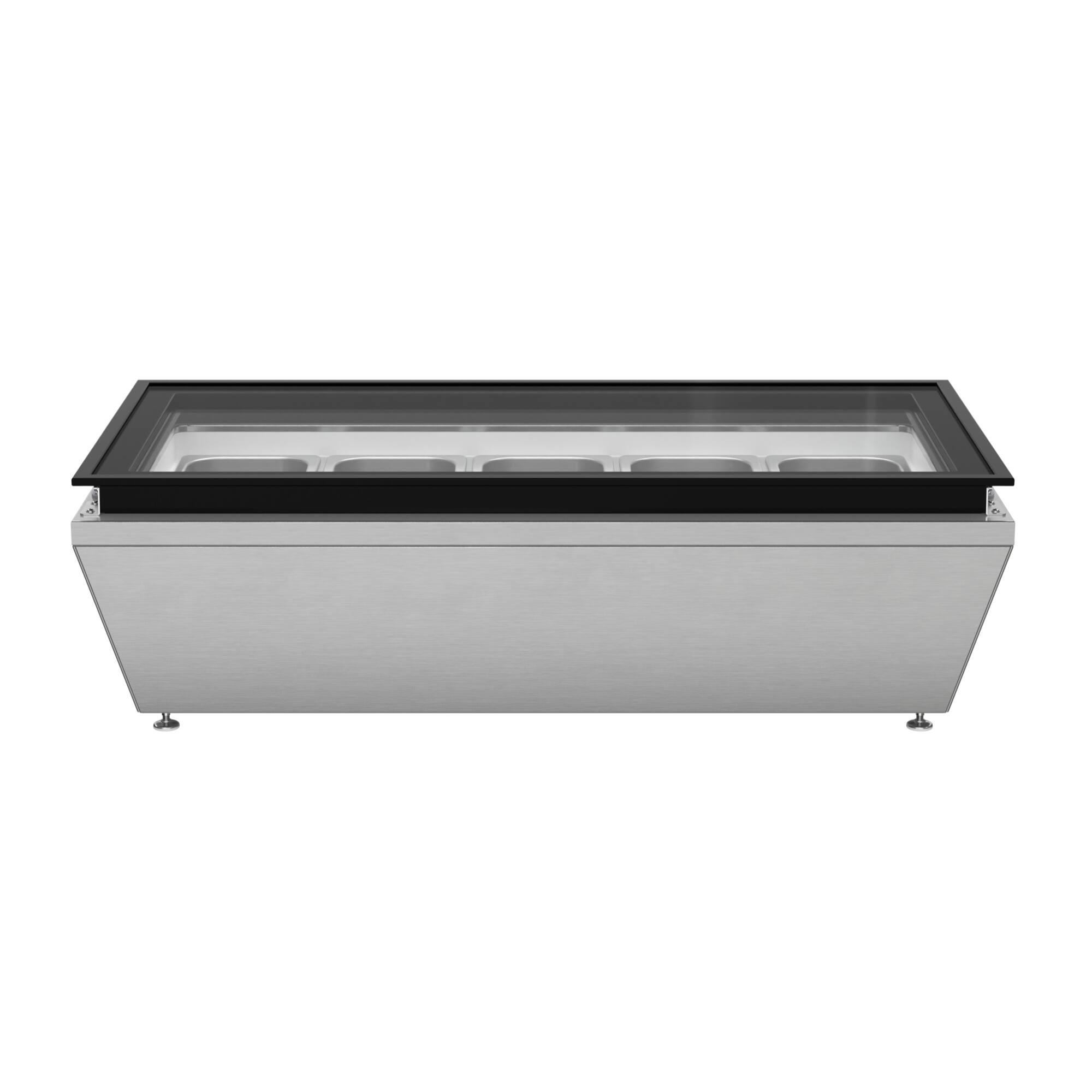 Alt View 9. Koolmore - 39 in. 5-Pan Countertop Ice Cream Display Freezer with Glass Top in Stainless-Steel (KM-CGD-5P) - Stainless-Steel and Black.