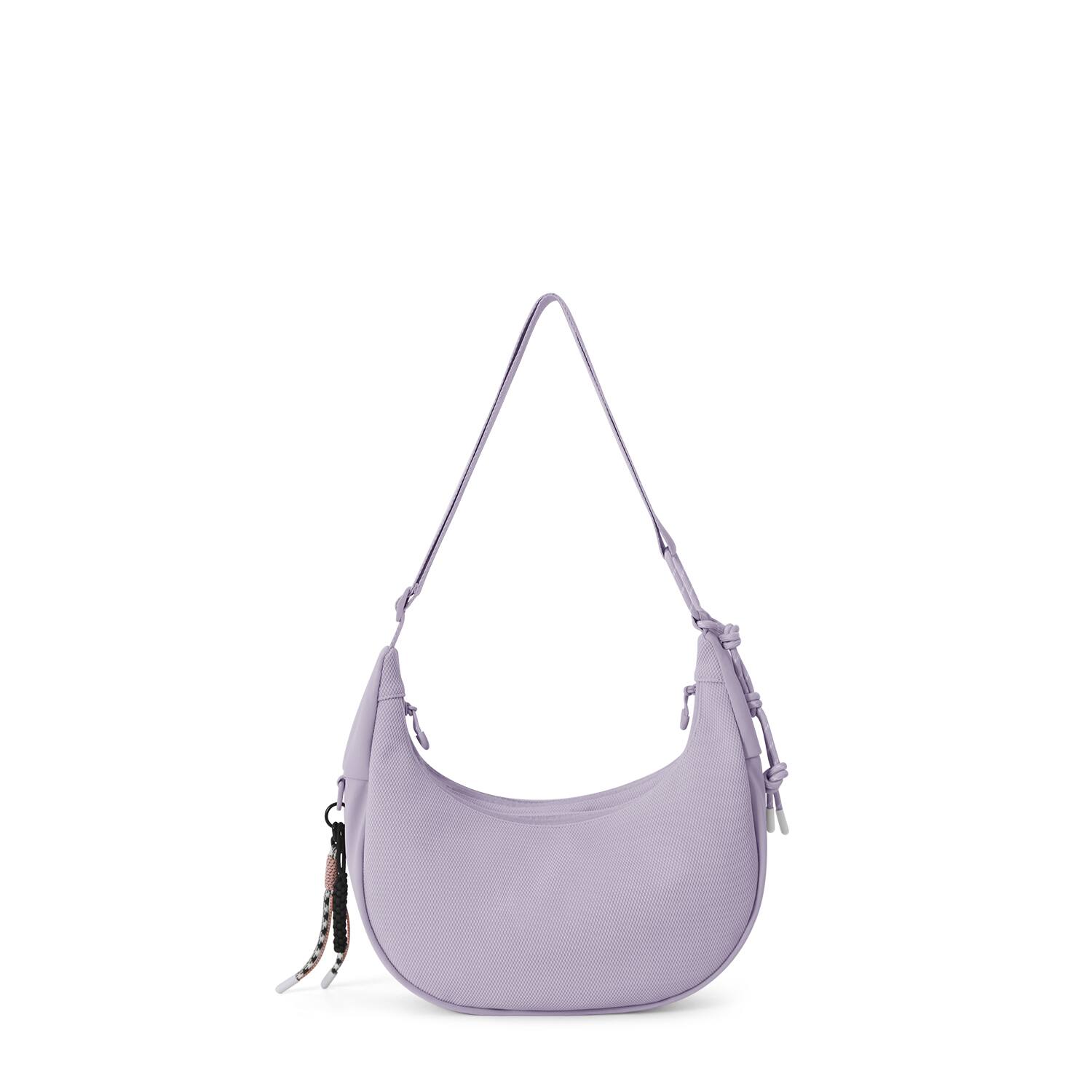 Back. Bagsmart - REIKI Expandable Hobo Bag, Water-Resistant Crossbody with Wet/Dry Compartment for Workouts & Travel - Light Purple.