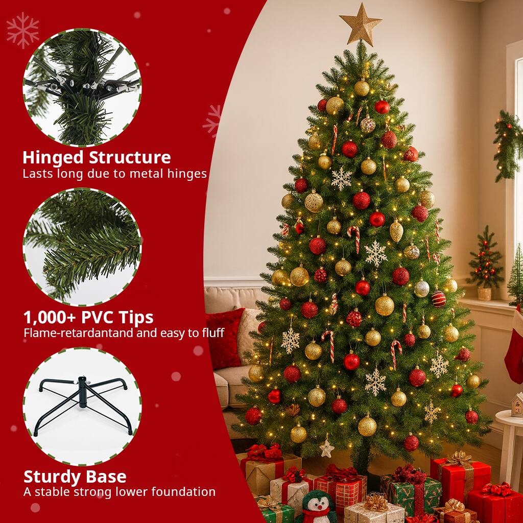 Hinged Structure  
Lasts long due to metal hinges  

1,000+ PVC Tips  
Flame-retardant and easy to fluff  

Sturdy Base  
A stable strong lower foundation