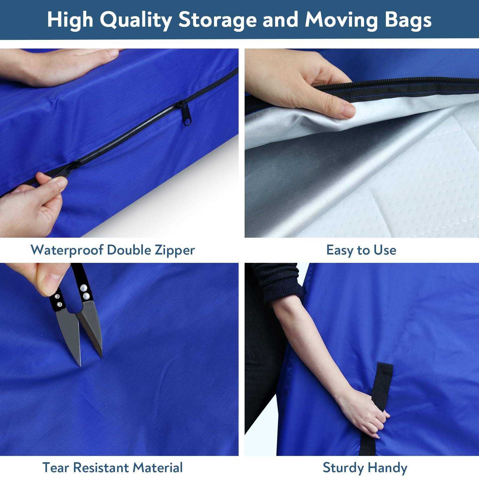 High Quality Storage and Moving Bags

- Waterproof Double Zipper
- Easy to Use
- Tear Resistant Material
- Sturdy Handy