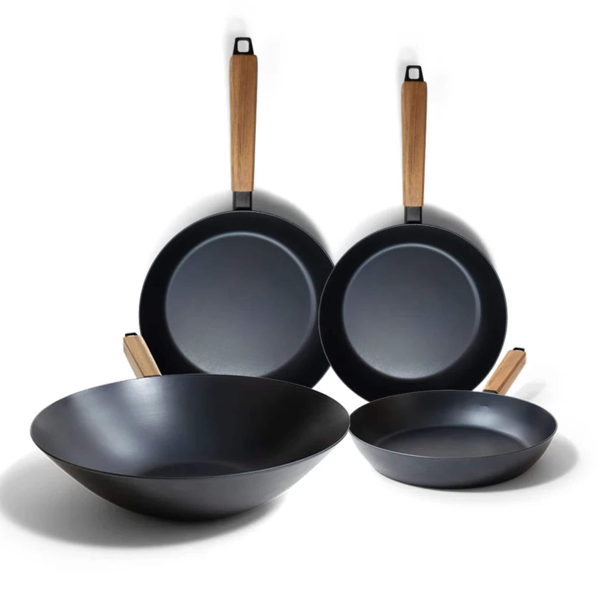 Alva - Forest 4-Piece Carbon Steel Frying Pan Cookware Set - Blue