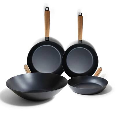 Alva Forest 4 Piece Carbon Steel Frying Pan Set Blue forest-4pc Alva Forest 4 Piece Carbon Steel Frying Pan Set Blue forest-4pc