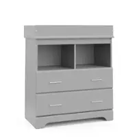 Storkcraft - Brookside 2 Drawer Changing Chest - Pebble Gray - Front_Zoom