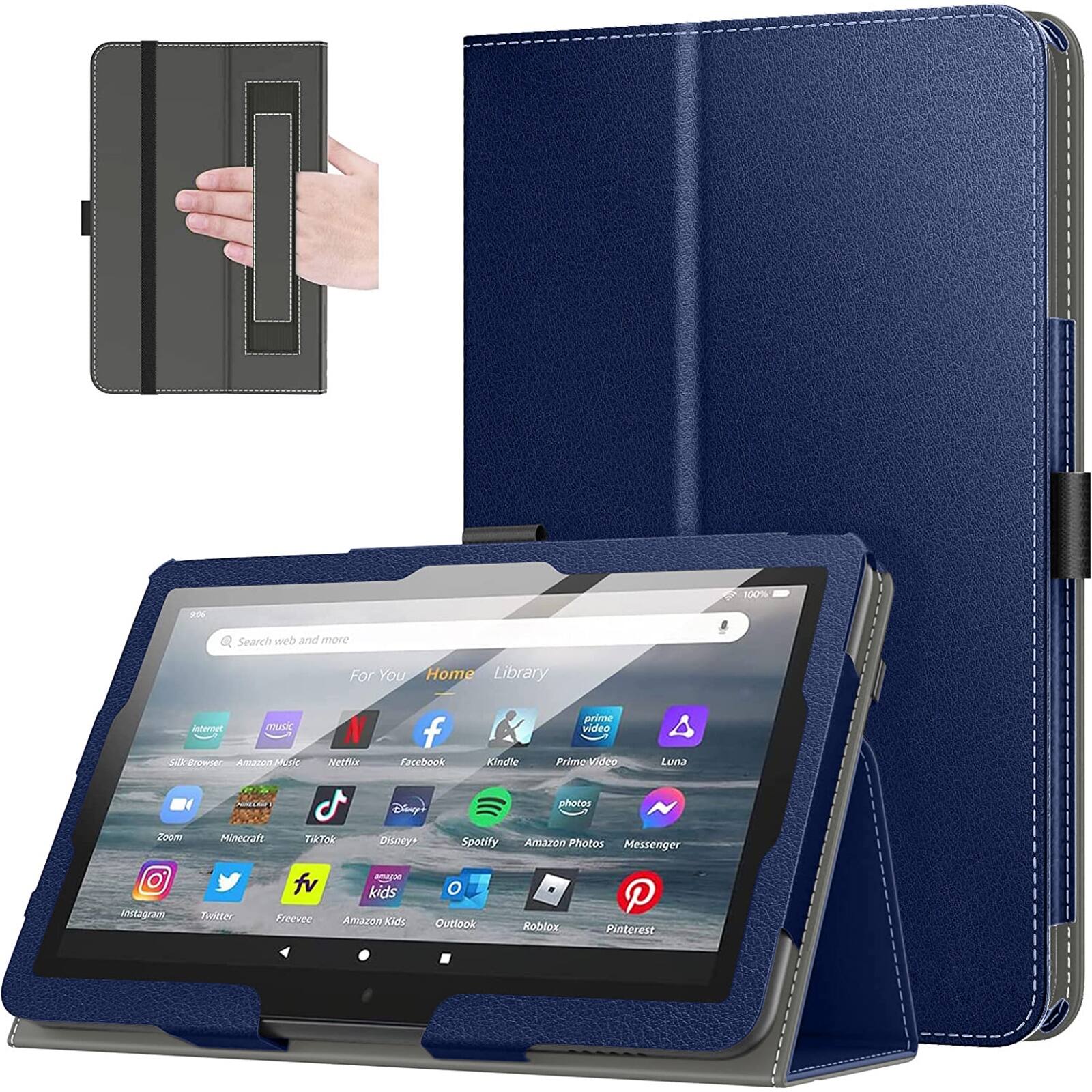 Alt View 12. SaharaCase - Hand Strap Series Folio Case for Amazon Fire 7 (2022) - Blue.
