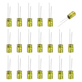 Unique Bargains - 3.3uF 100V Non-Polarized Electrolytic Capacitor, 8x12mm Aluminum Audio Cap, for DIY Tweeter, 20pcs - Gold