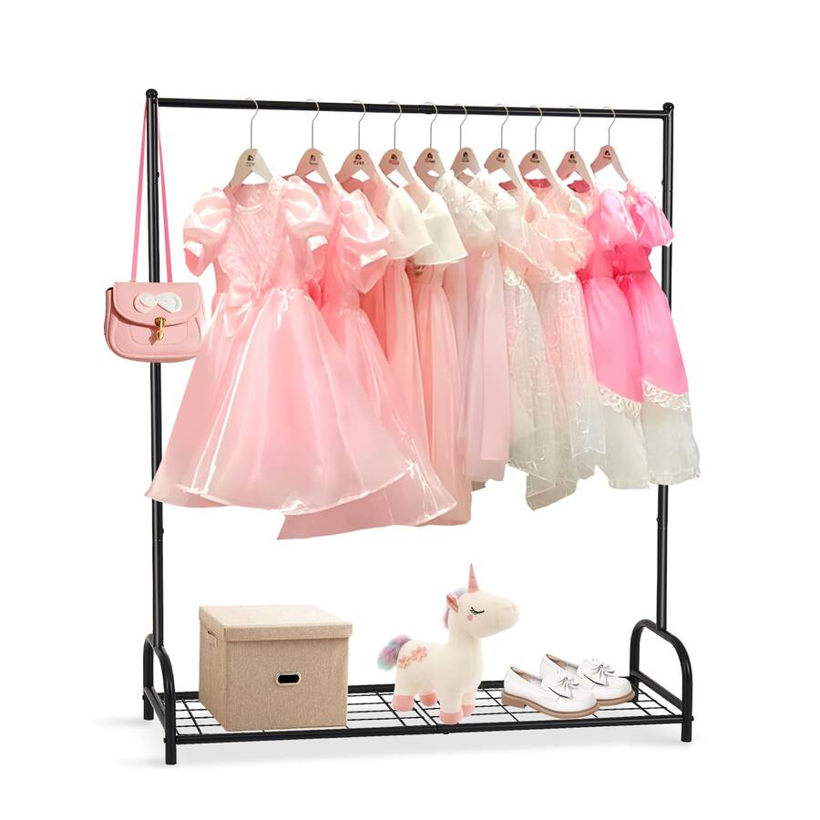 Coustume Rack Empire DigiLabs Clothing Rack With Bottom Storage Shelf Metal Dress Up ...