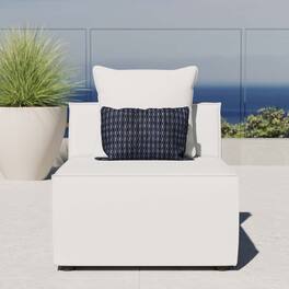Saybrook Outdoor Patio Upholstered Sectional Sofa Armless Chair by Modway - White