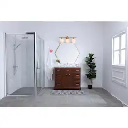 Living District - Gene 3 light Wall sconce - Brass And Frosted White Glass