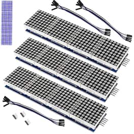 ACJPR - 3-Pack MAX7219 32x8 LED Dot Matrix Display Modules, Blue, Arduino/Raspberry Pi
