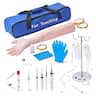 VEVOR - Phlebotomy Practice Kit, IV Venipuncture Intravenous Training Kit, High Simulation IV Practice Arm Kit with Carrying Bag - Multicolor
