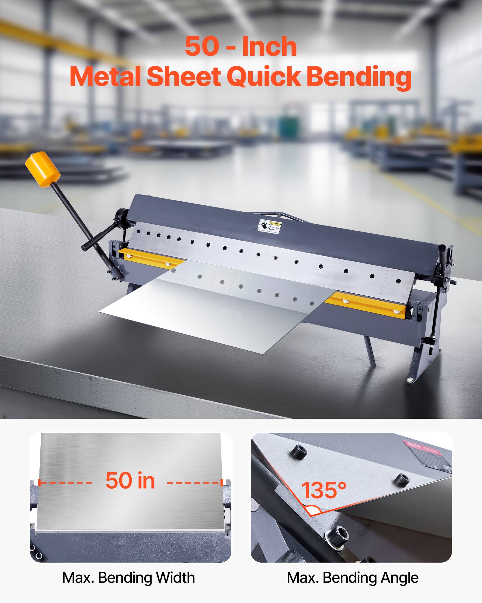 50-Inch Metal Sheet Quick Bending

Max. Bending Width: 50 in

Max. Bending Angle: 135°