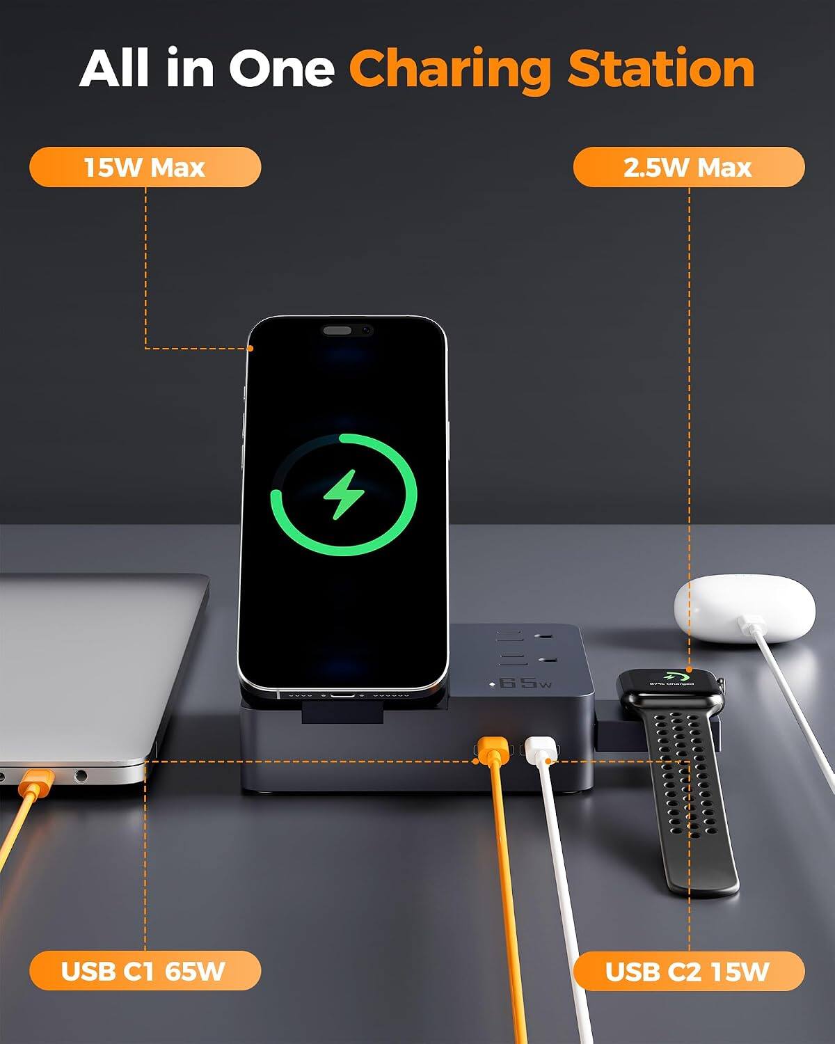 All in One Charging Station

15W Max
2.5W Max
65W
USB C1 65W
USB C2 15W