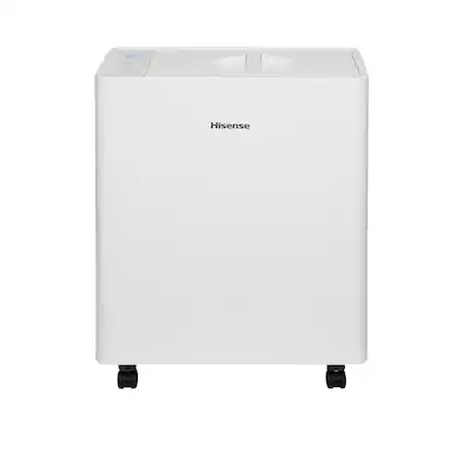 Front. Hisense - Hisense 50 Pint 16 quarts Bucket Capacity Lift-Up Dehumidifier in White - White.