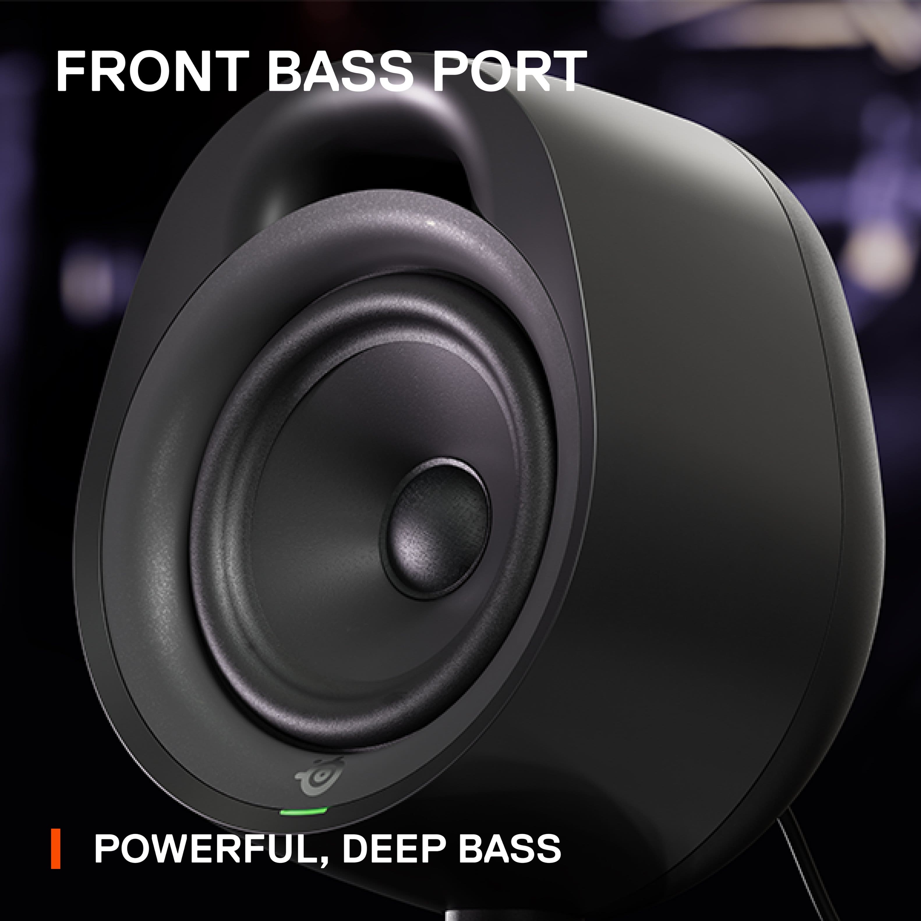 Front Bass Port - Powerful, Deep Bass