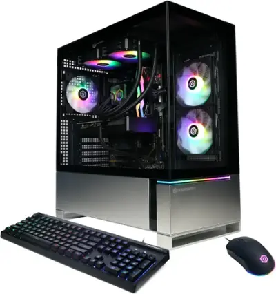 Front. CyberPowerPC - Gaming Desktop - AMD Ryzen 7 8700F - NVIDIA GeForce RTX 5070 12GB - 32GB DDR5 - 2TB PCIe 4.0 SSD - Black.
