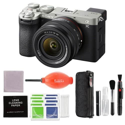 Bundle - Sony - Alpha 7C II Full-Frame Camera with 28-60mm Lens (Silver) with Advanced Accessories