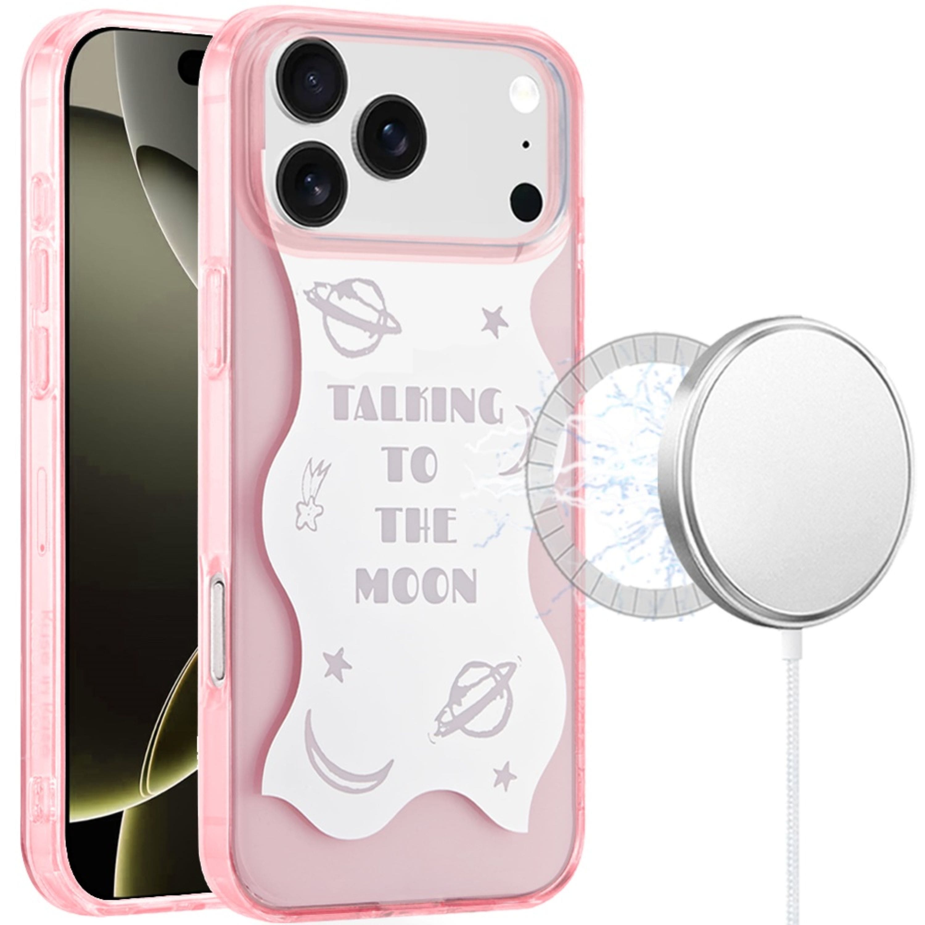 Kitcheniva - IMD Dual Layer Magnetic Circle Cover Phone Case With Tempered Glass For iPhone 17 Pro Max - Pink price history on PriceWatchPro