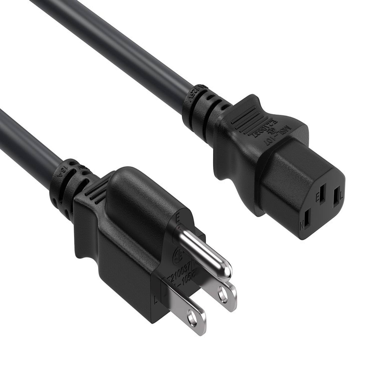 Sanoxy - Cables and Adapters; 15ft 16 AWG Universal Power Cord (IEC320 C13 to NEMA 5-15P) - Black