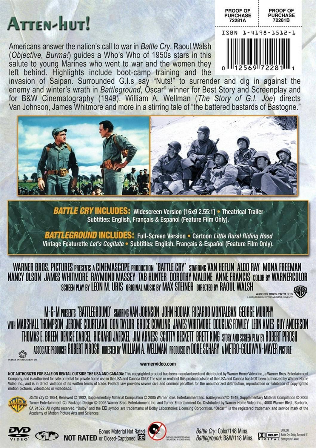 Back. Battle Cry/Battleground (DVD Double Feature) [DVD].