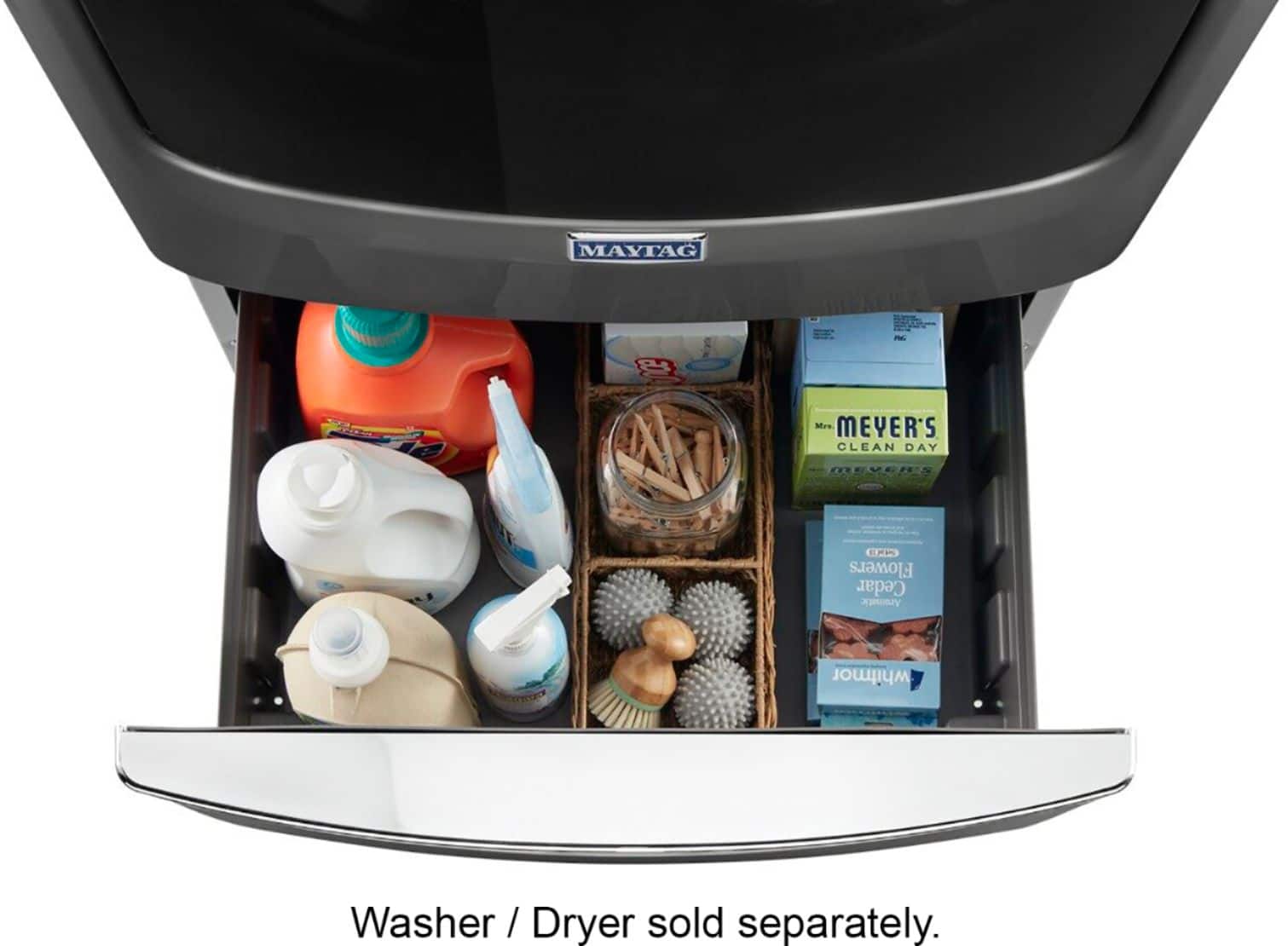 Alt View 24. Maytag - Washer/Dryer Laundry Pedestal with Storage Drawer - Metallic Slate.
