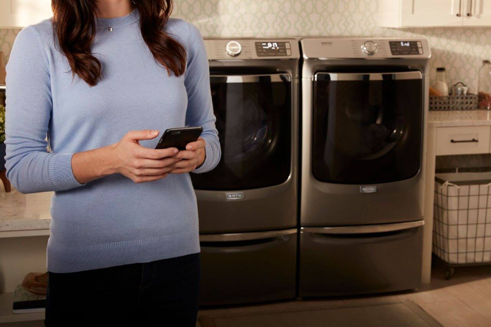Alt View 27. Maytag - Washer/Dryer Laundry Pedestal with Storage Drawer - Metallic Slate.