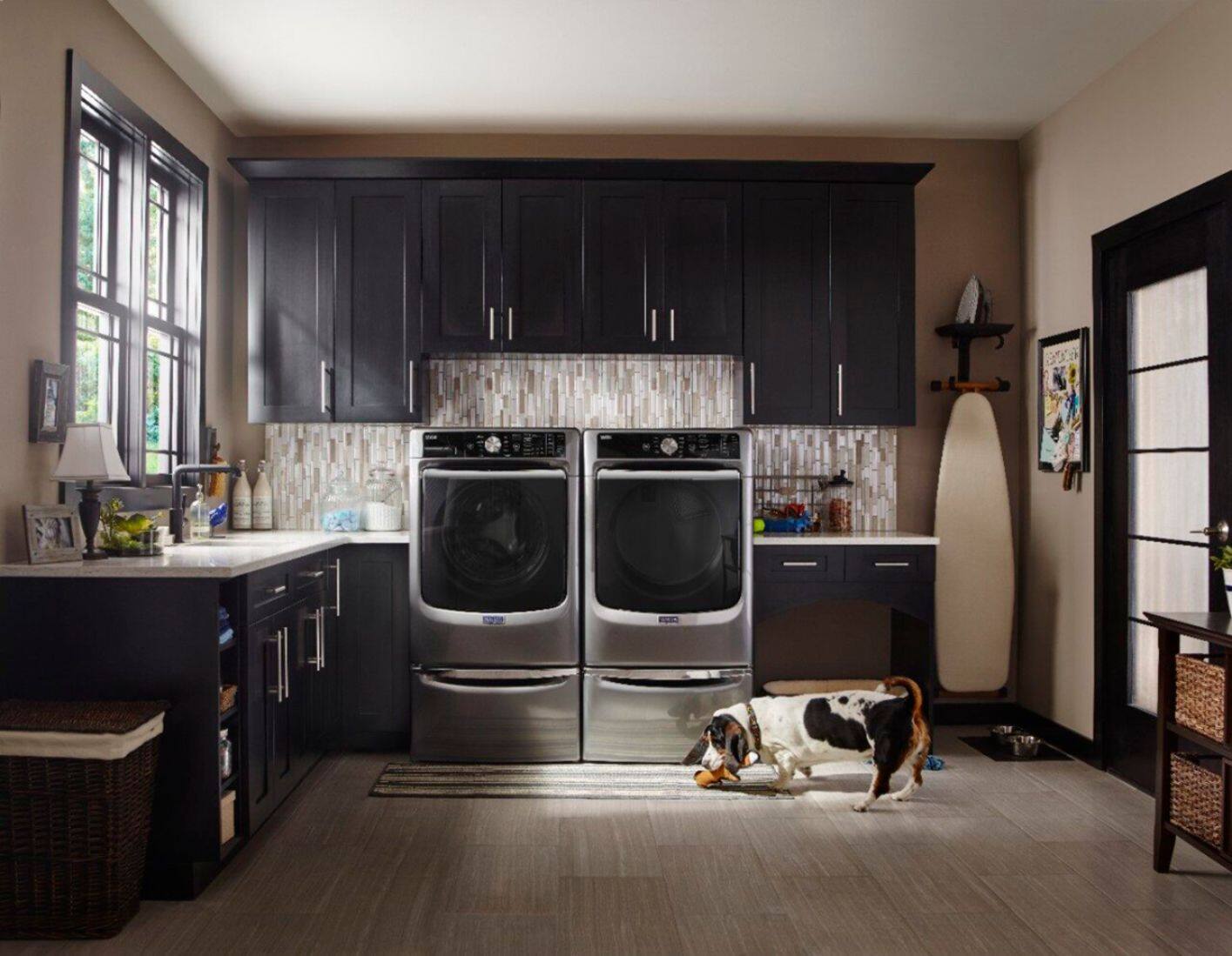 Alt View 30. Maytag - Washer/Dryer Laundry Pedestal with Storage Drawer - Metallic Slate.