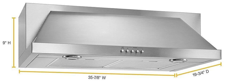 Alt View 12. Whirlpool - 36" Convertible Range Hood - Stainless steel.