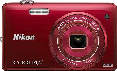 Best Buy: Nikon Coolpix S5200 16.0-Megapixel Digital Camera Red 26375