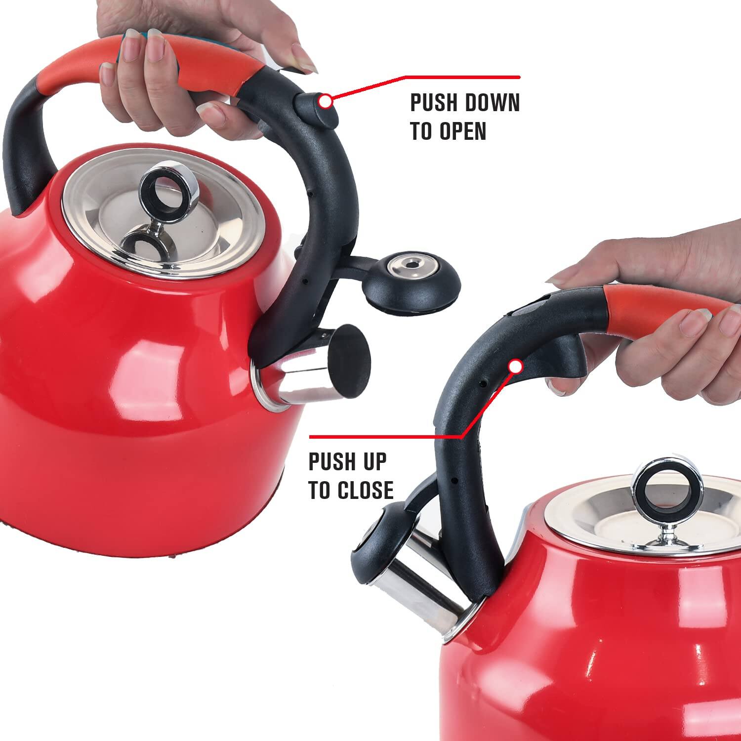 PUSH DOWN TO OPEN  
PUSH UP TO CLOSE