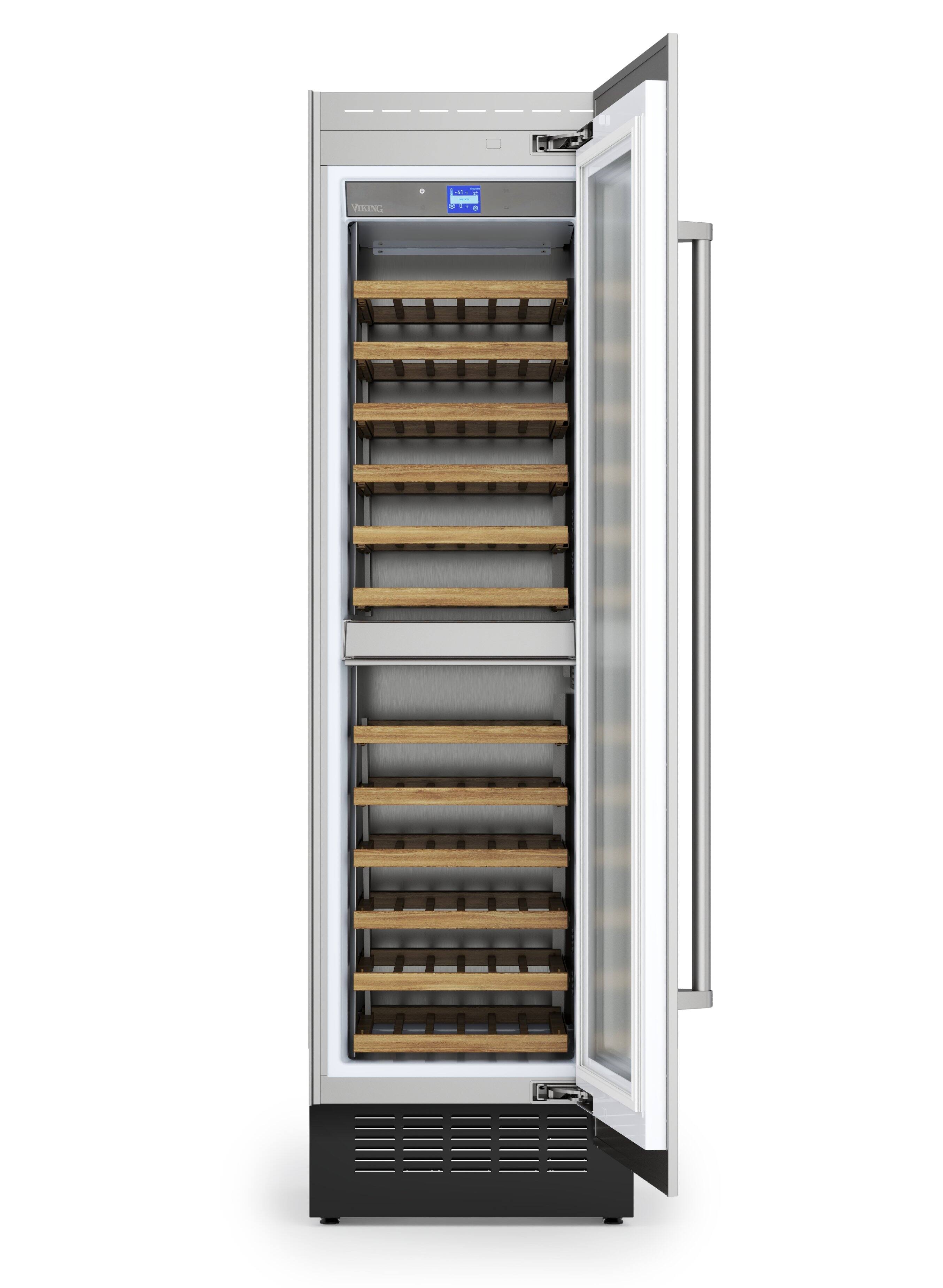 Alt View 1. Viking - 24"W 78 Bottle Wine Refrigerator with Custom Panel - Right Hinge - Panel Ready.