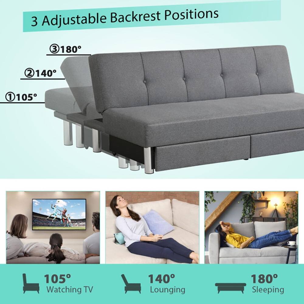 3 Adjustable Backrest Positions

1. 105° Watching TV
2. 140° Lounging
3. 180° Sleeping