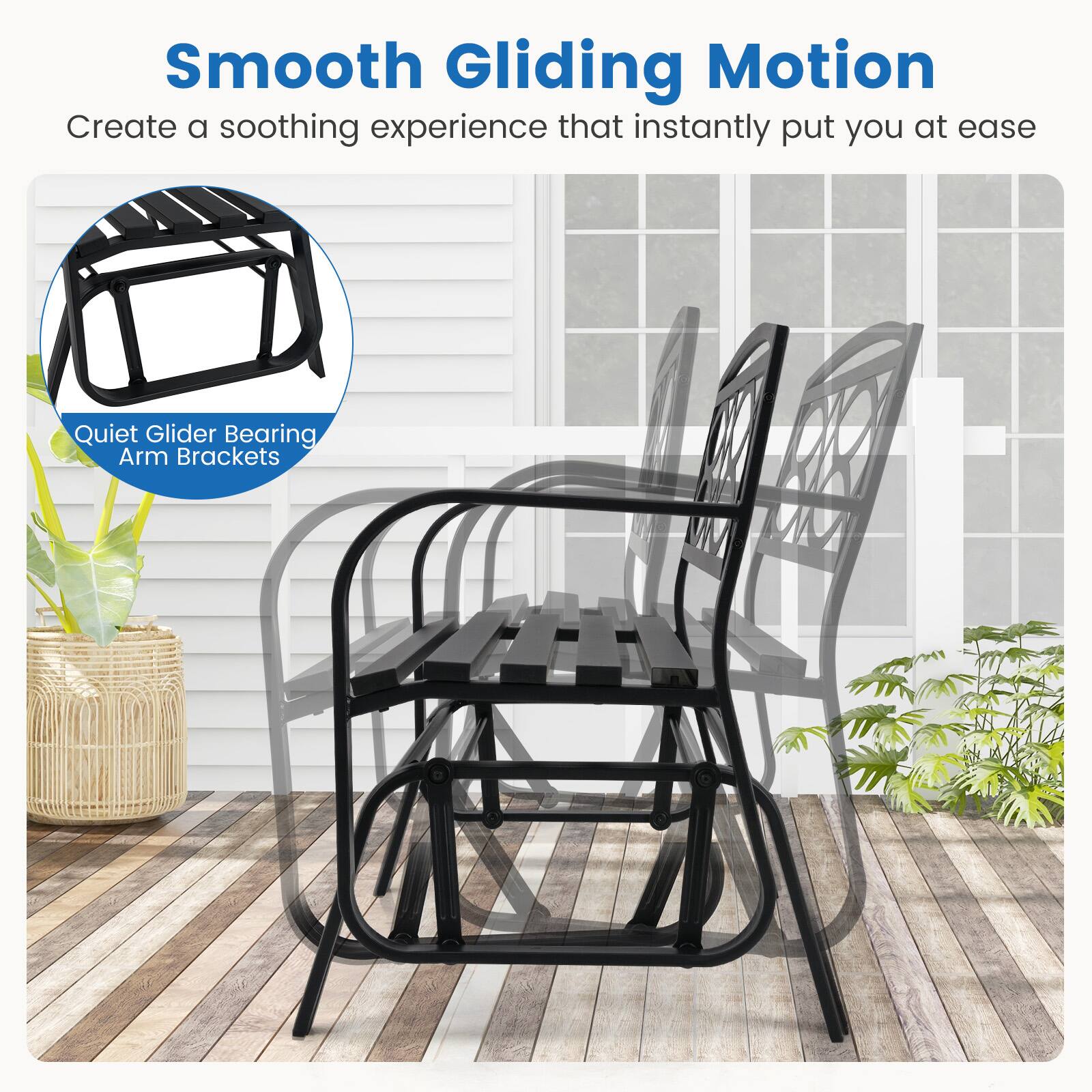 Smooth Gliding Motion  
Create a soothing experience that instantly put you at ease  

Quiet Glider Bearing Arm Brackets