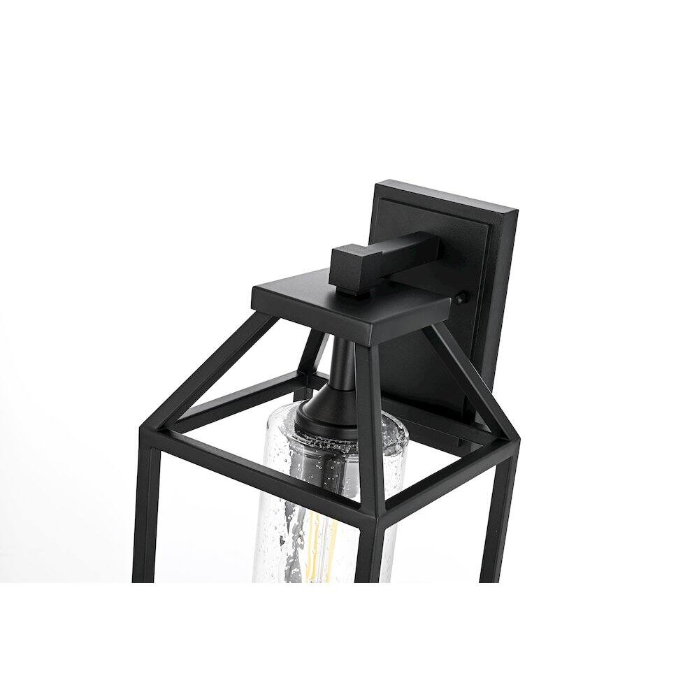 Alt View 2. Elegant Lighting - Zora 19 inch Outdoor Wall sconce in Black - Black And Clear.