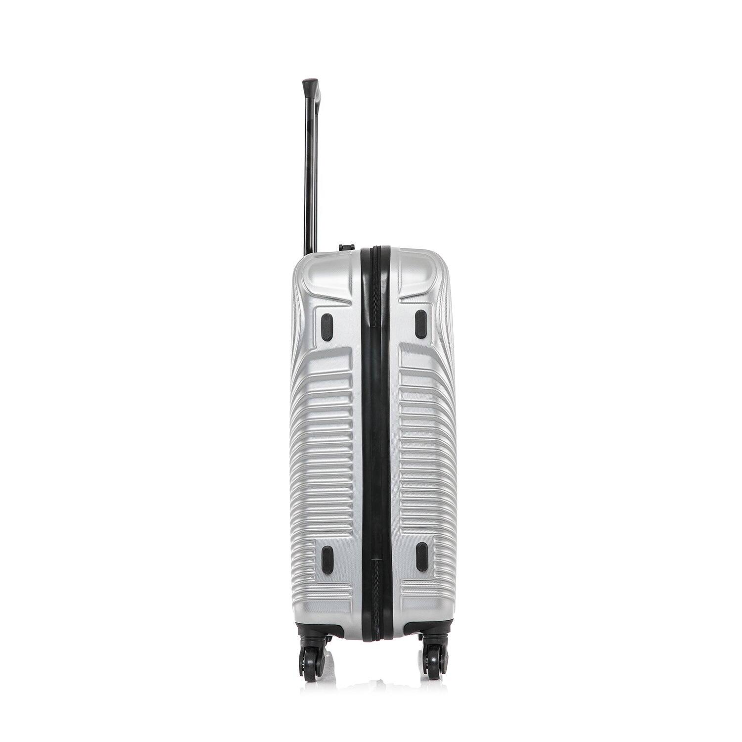 Alt View 3. DUKAP - Inception Lightweight Hardside Spinner Luggage 24" - SILVER.