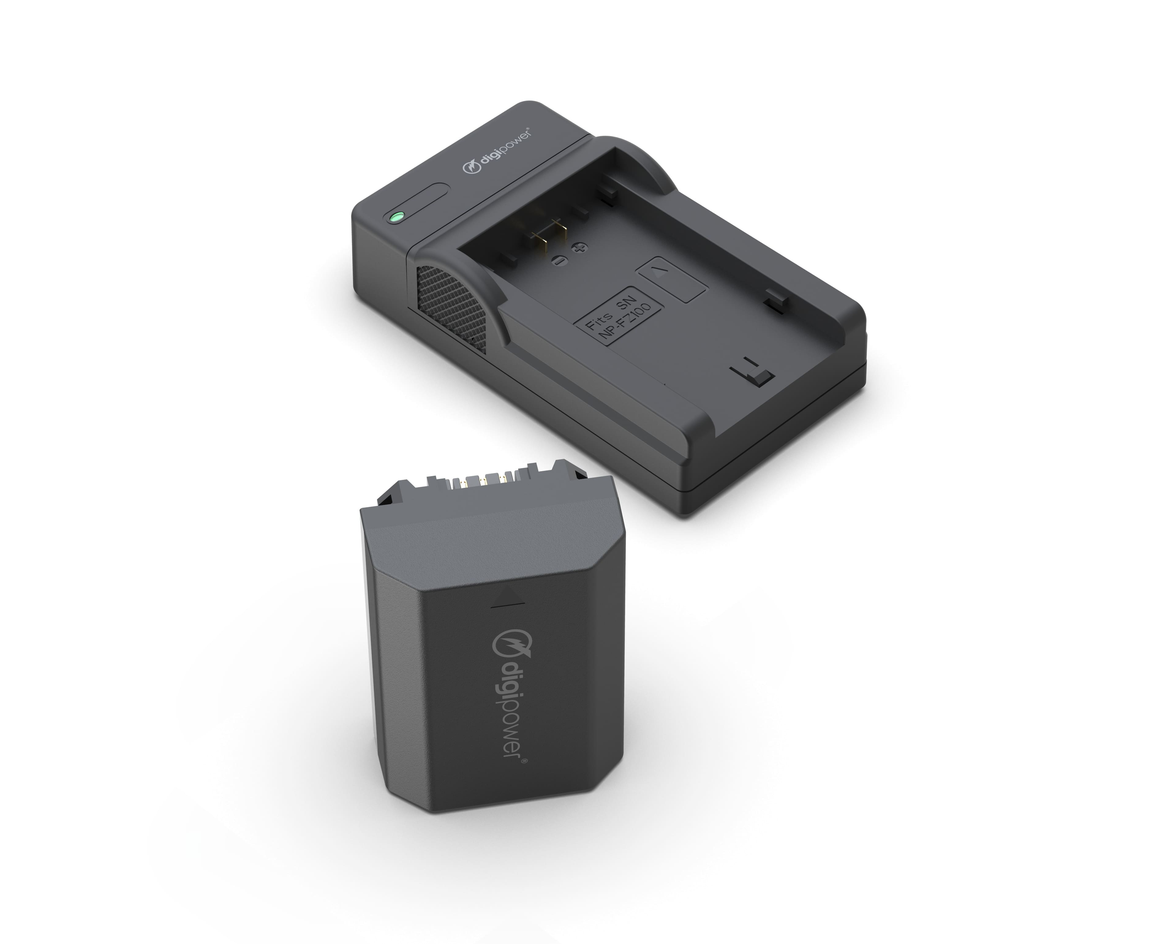 Digipower - Digital camera battery & charger kit, replacment for Sony NP-FZ100 battery and OEM charger - Black