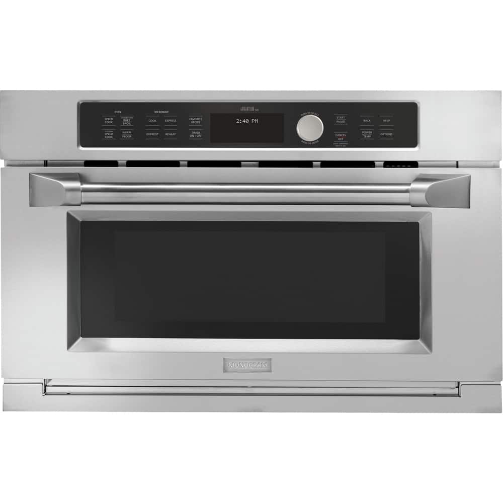 Front. Monogram - 29.8" Built-In Single Electric Wall Oven - Stainless Steel.