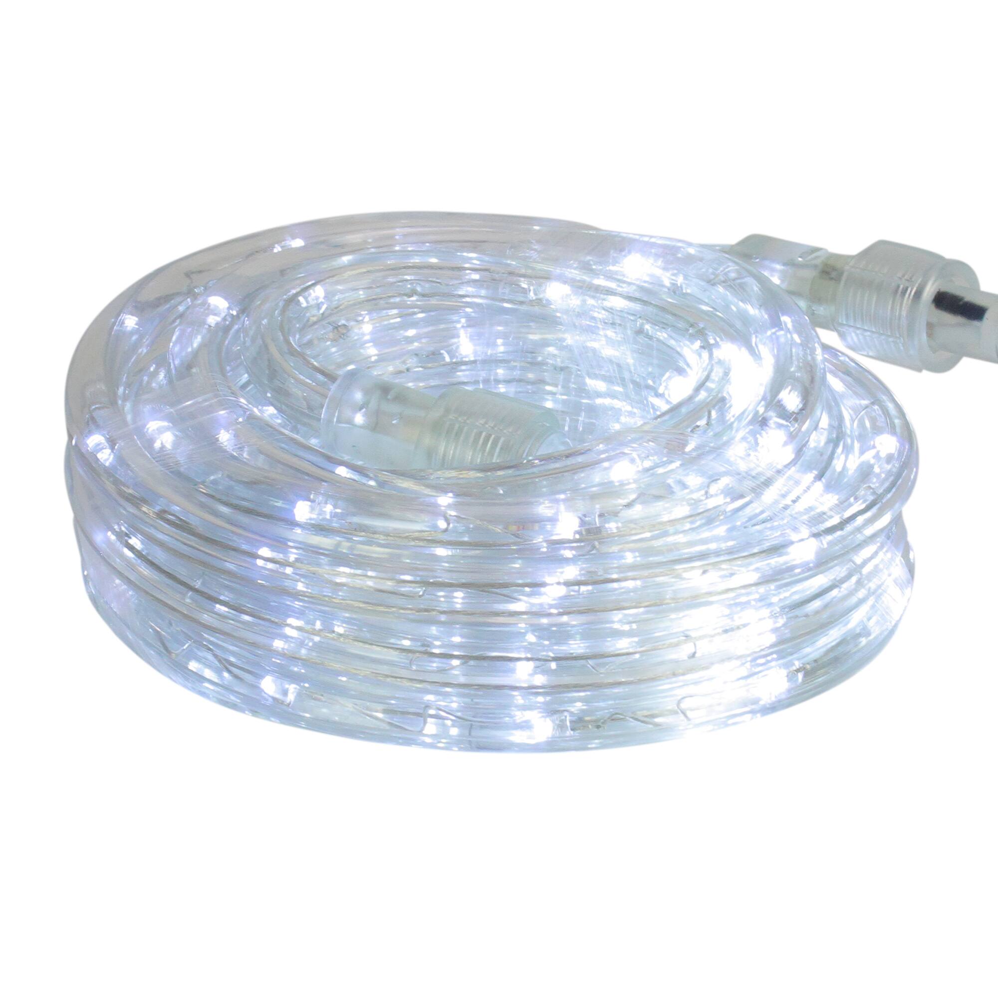 Alt View 1. Northlight - Outdoor LED Flexible Christmas Rope Lights - Pure White - 18' Clear Wire - Clear.