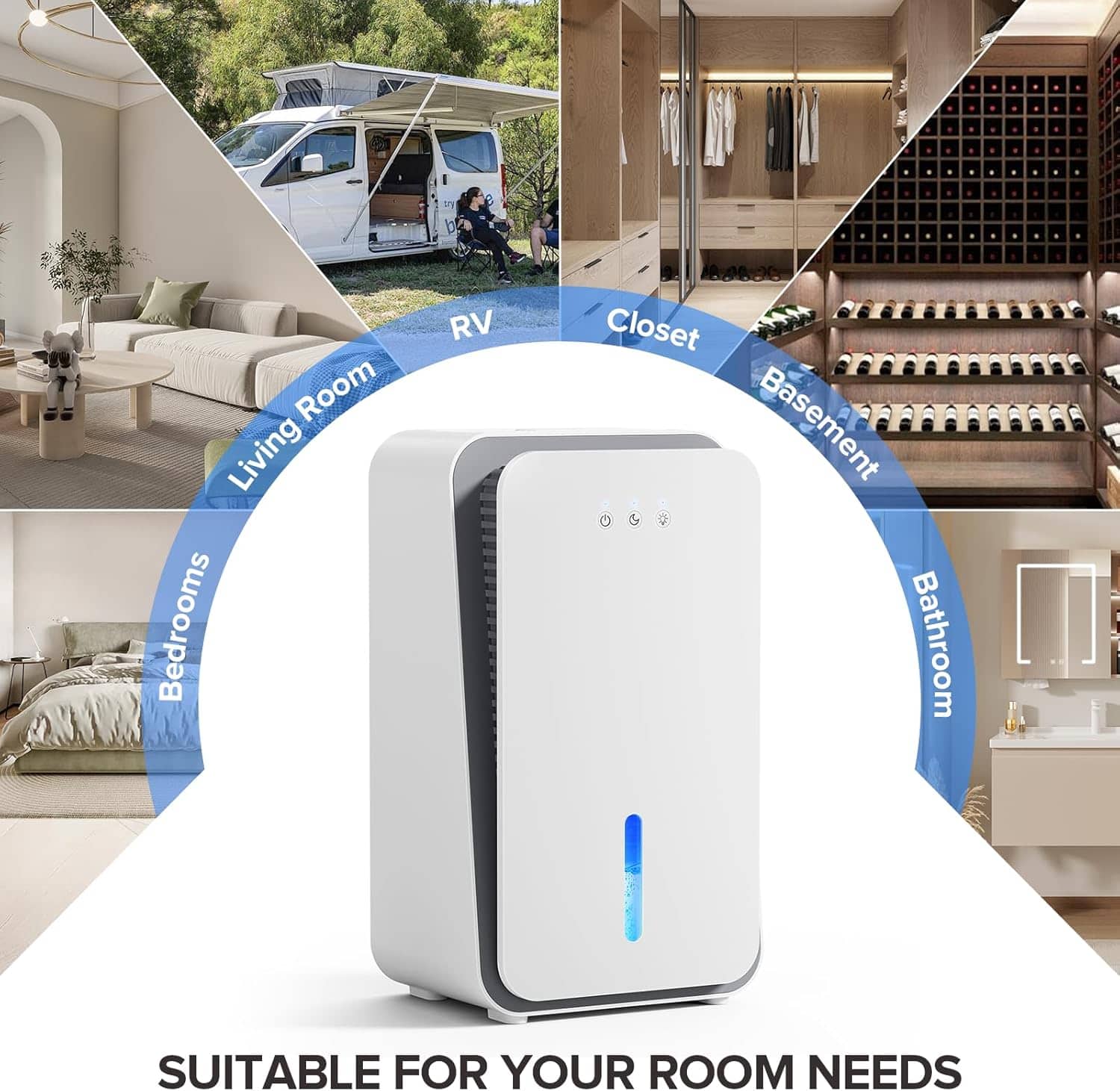 SUITABLE FOR YOUR ROOM NEEDS
1. Living Room
2. Bedrooms
3. RV
4. Closet
5. Basement
6. Bathroom