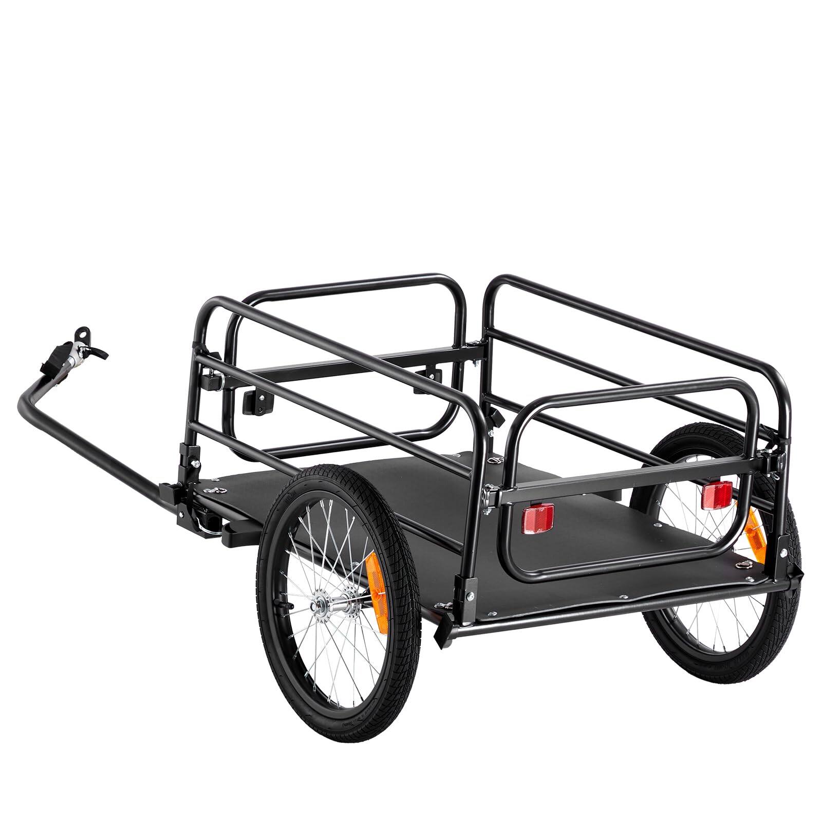 Alt View 6. JETRANSPORT - Bike Cargo Trailer 88/100/160 Lbs Load Capacity Heavy-duty Bicycle Wagon Cart Foldable Compact Storage - 160 Lbs.
