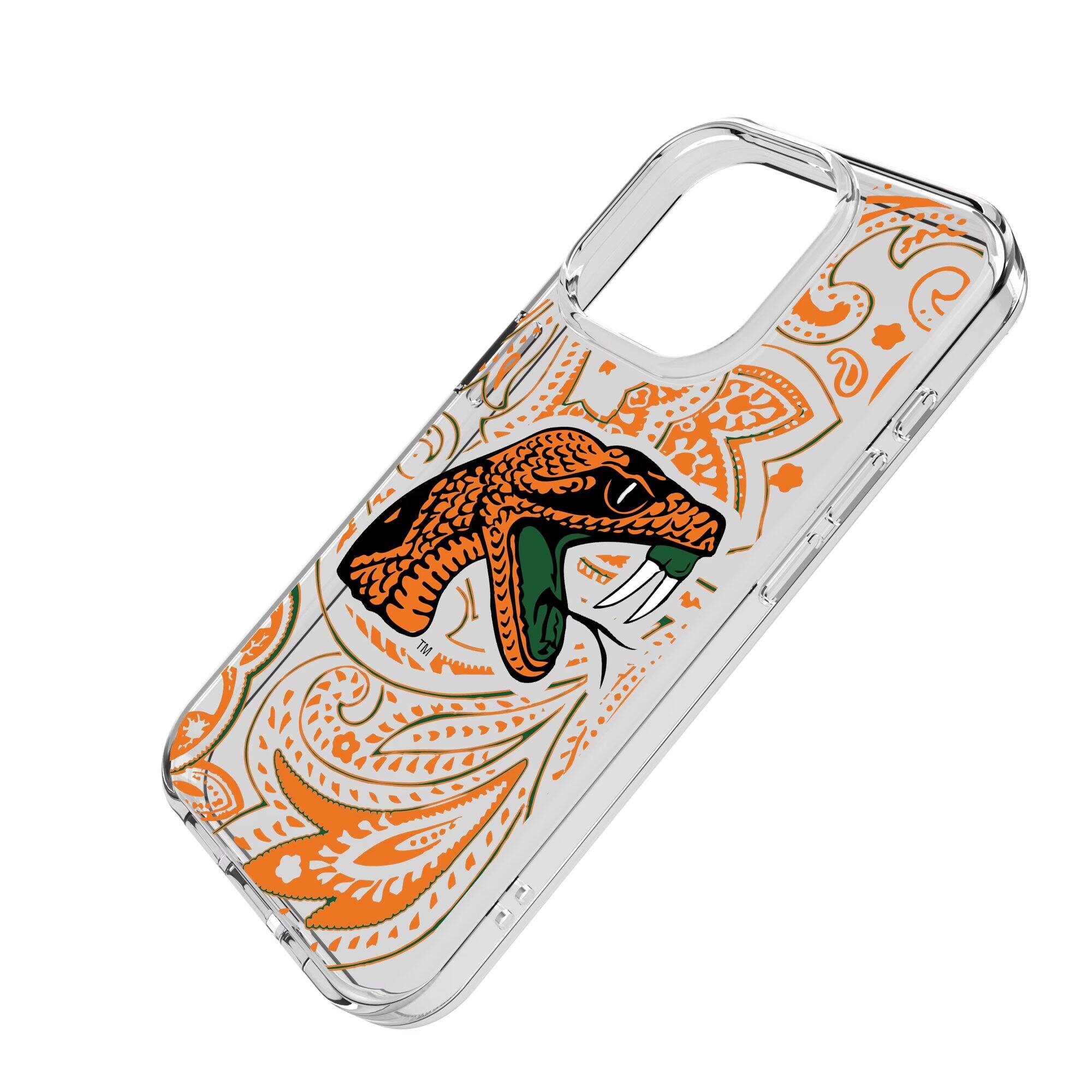 Alt View 1. Keyscaper - Florida A&M Rattlers iPhone Clear Case - 16 Plus - Multicolor.