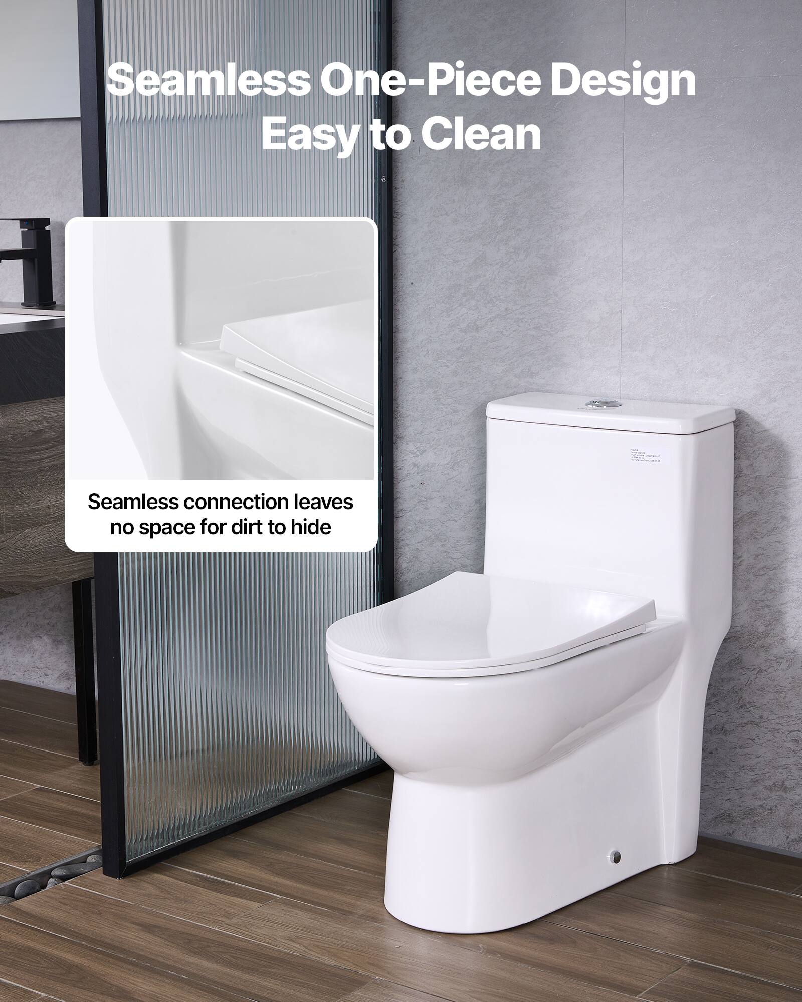 Seamless One-Piece Design  
Easy to Clean  

Seamless connection leaves no space for dirt to hide
