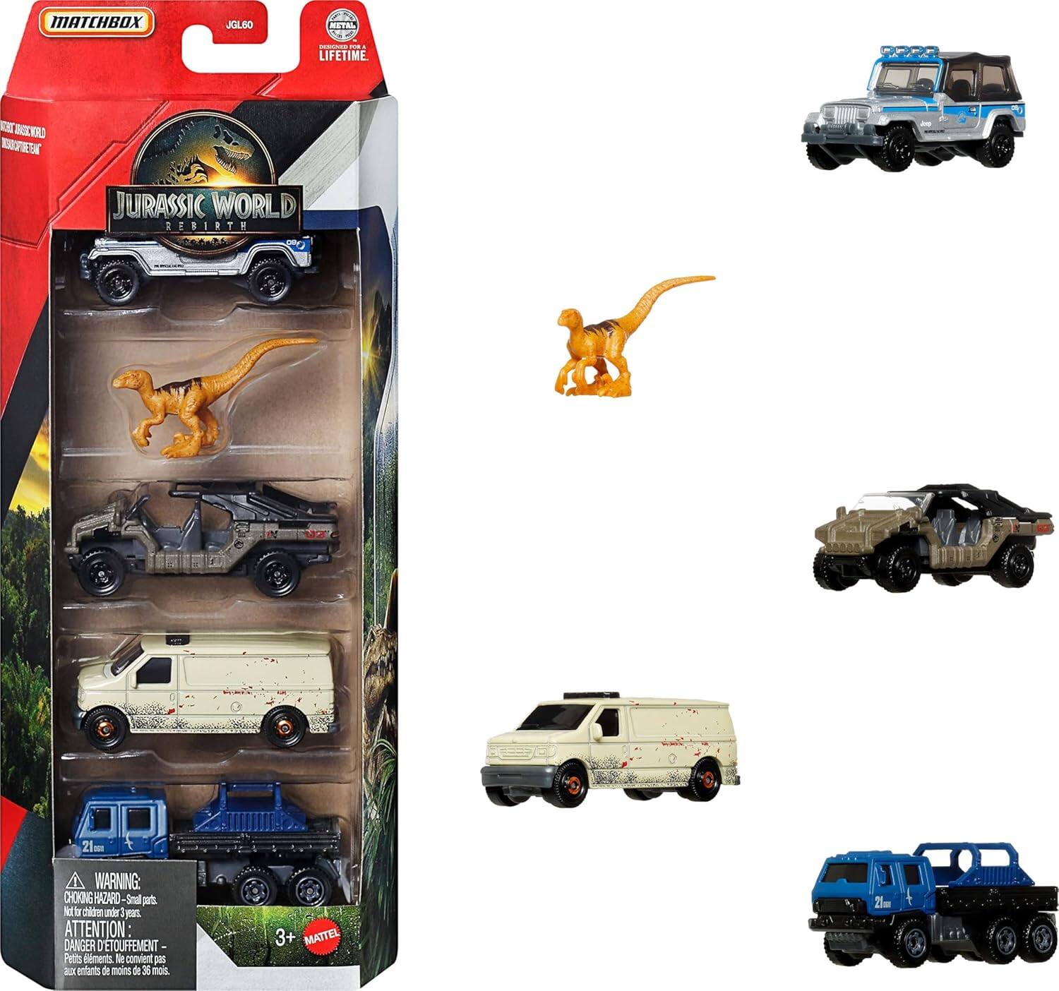 Mattel - Matchbox Jurassic World Rebirth 5-Pack Vehicles