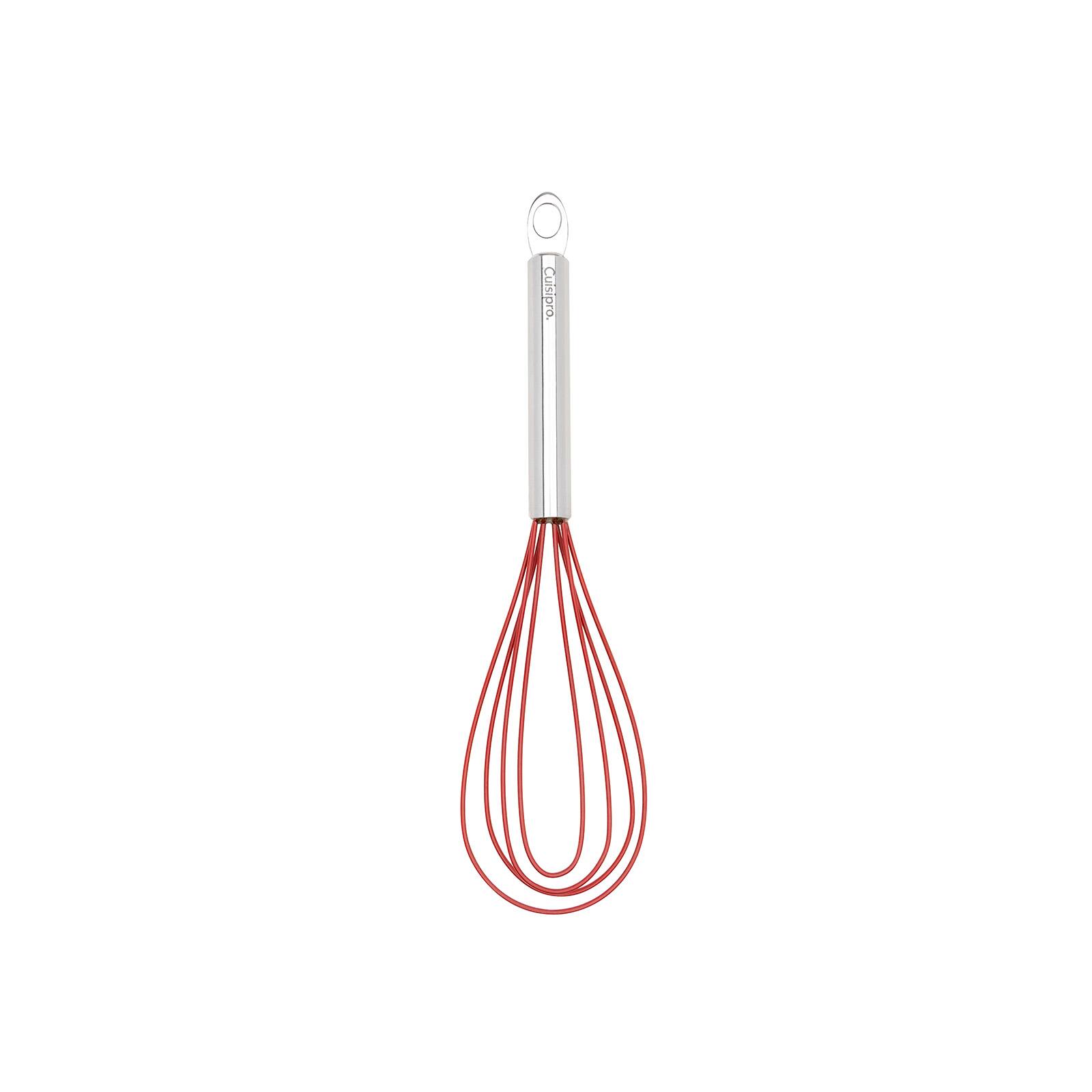 Cuisipro - 10 Inch Silicone Flat Whisk - Red