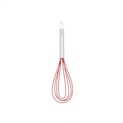 Front. Cuisipro - 10 Inch Silicone Flat Whisk, Red - Red.