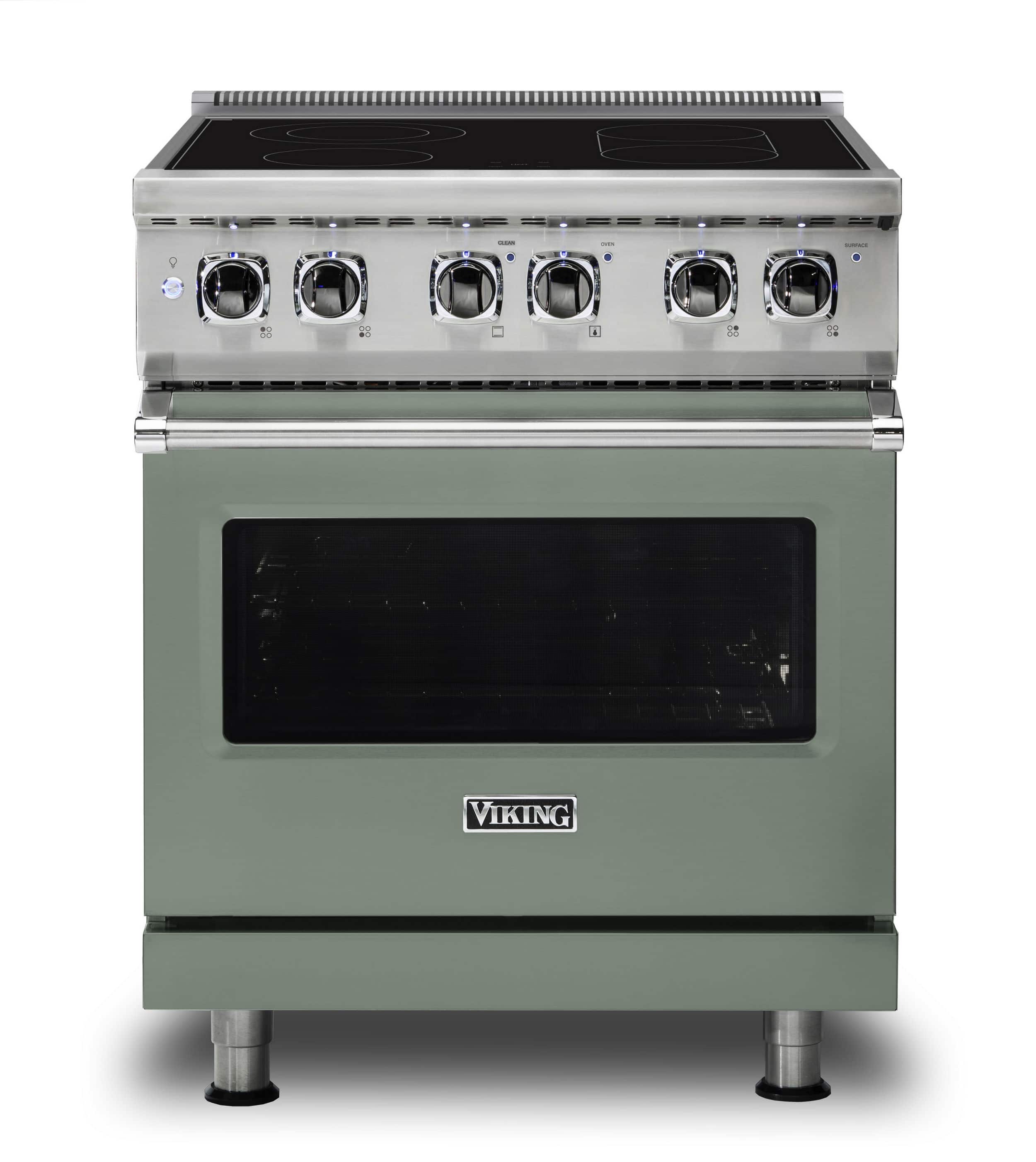 Viking - 5 Series 30" Wide Freestanding Electric Range - Eucalyptus - Front_Zoom