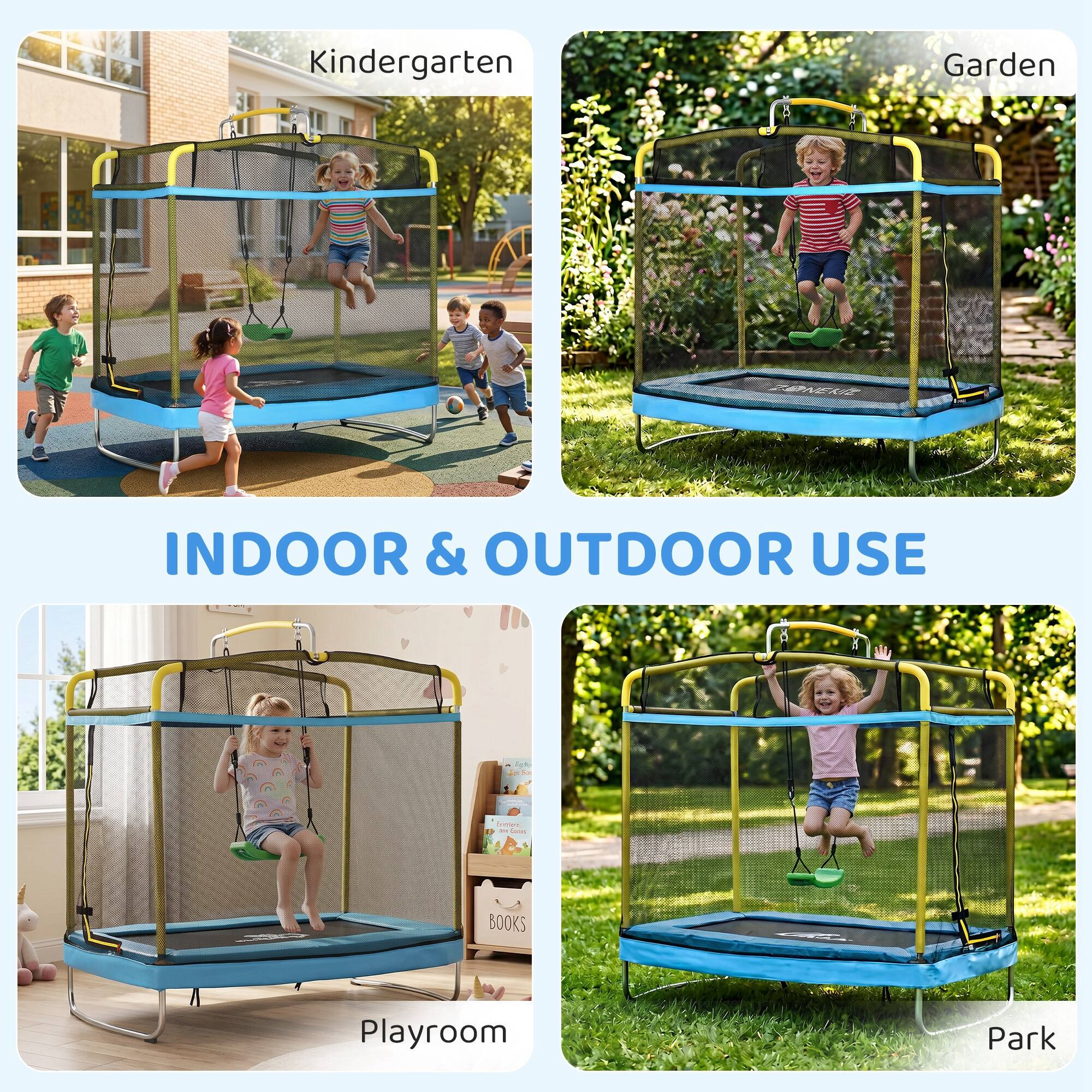 Kindergarten  
Garden  
ZANENIZ  
INDOOR & OUTDOOR USE  
Gridden 218 Genes  
BOOKS  
Playroom  
Park