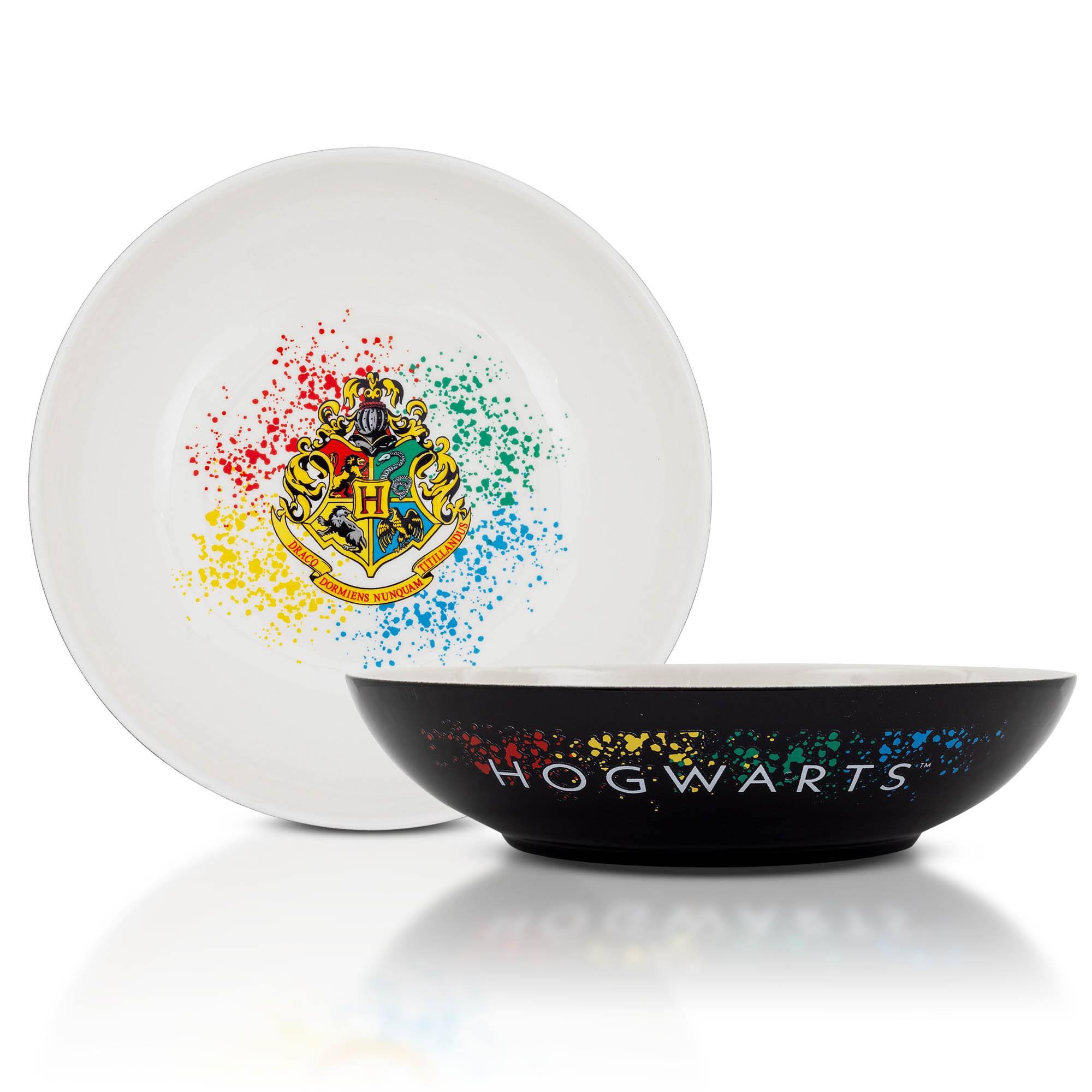 Silver Buffalo - Harry Potter Hogwarts Crest 9-Inch Ceramic Coupe Dinner Bowl - Black