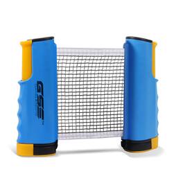 GSE Games & Sports Expert - Adjustable Retractable Ping Pong Net & Post. Portable Table Tennis Net & Clamps - Blue