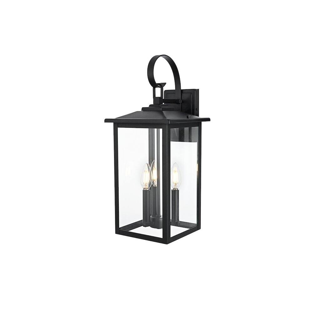 Left. Elegant Lighting - Carisle 7 inch Outdoor Pendant in Black - Black.