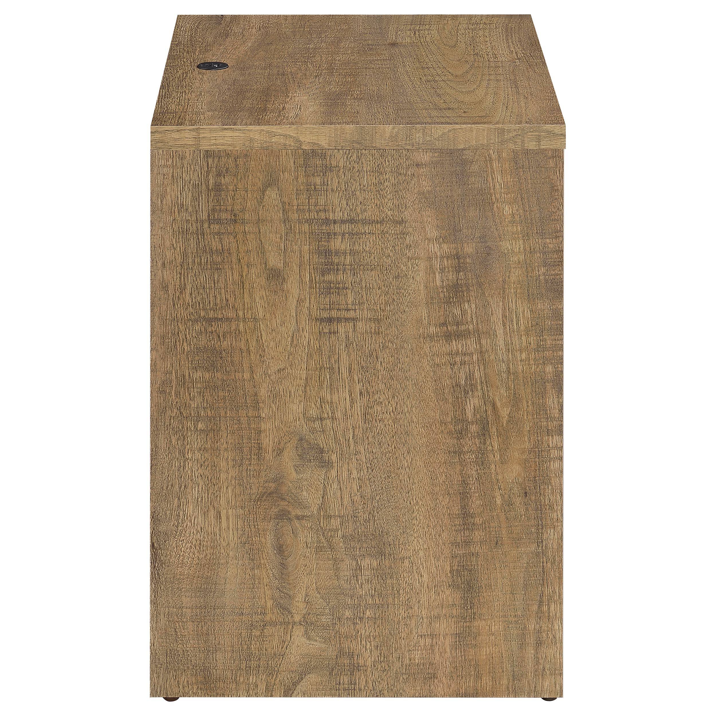 Alt View 1. Tiramisubest - 2-Drawer Nightstand with LED Lights and USB Ports in Warm Wood Finish - yellow.